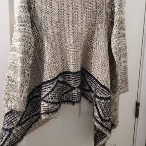 Tan and black waterfall sweater